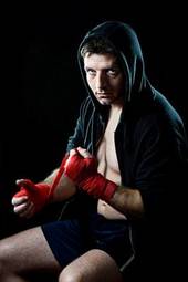 Plakat lekkoatletka mężczyzna boks