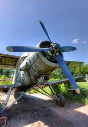 Naklejka samolot lotnictwo niebo vintage transport