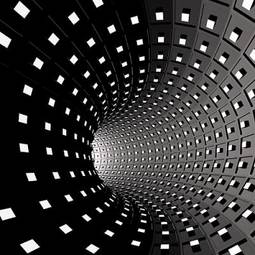 Plakat nowoczesny 3d tunel perspektywa wirtualnych