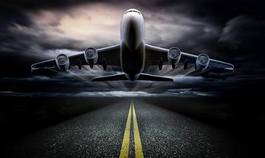Plakat pejzaż transport samolot