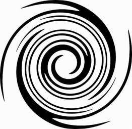Plakat spirala wir tornado czarny loga