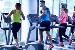 Naklejka zdrowy sport ludzie siłownia ćwiczenie