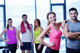 Plakat fitness uśmiech zdrowy ciało ćwiczenie