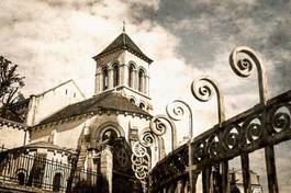 Naklejka architektura retro kościół europa vintage