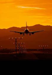 Plakat słońce samolot transport
