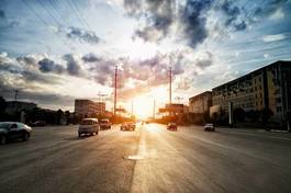 Obraz na płótnie słońce droga miejski