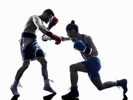 Plakat para kick-boxing bokser kobieta sztuki walki