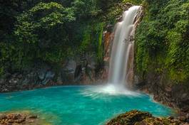 Plakat kostaryka piękny kaskada woda natura