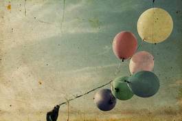Plakat balon stary vintage miłość wzór