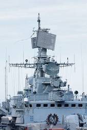 Plakat most okręt wojenny wojskowy pancernik
