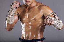 Plakat sport ciało boks tajlandia olej