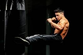 Plakat sport bokser mężczyzna przystojny