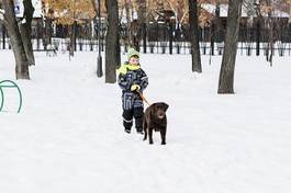 Plakat chłopiec i jego pies