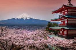 Plakat piękny japonia spokojny niebo natura
