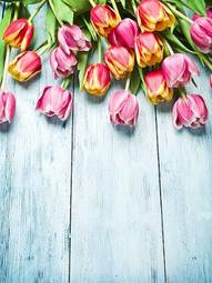 Naklejka tulipan retro kwiat vintage