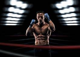 Plakat bokser portret fitness mężczyzna