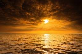 Plakat morze słońce świt