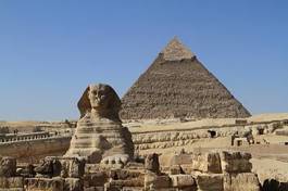 Plakat piramida architektura egipt afryka sfinks
