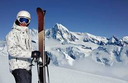 Plakat mężczyzna austria śnieg narty