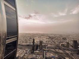 Plakat panorama nowoczesny arabski zatoka wieża