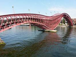 Plakat woda most słońce lato amsterdam