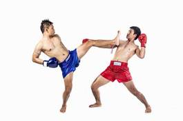 Plakat mężczyzna sztuki walki kick-boxing ćwiczenie