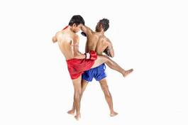 Plakat ludzie fitness azjatycki kick-boxing tajlandia