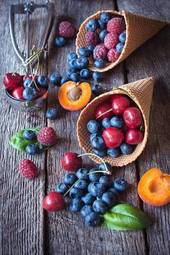 Plakat lód dzieci lato owoc jedzenie