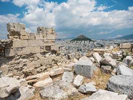 Plakat ateny widok grecja panorama