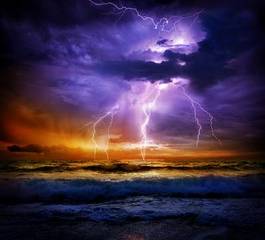 Obraz na płótnie sztorm fala natura niebo