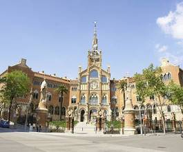 Plakat biust statua ornament barcelona architektura