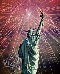 Naklejka nowy jork amerykański statua patriotyczne