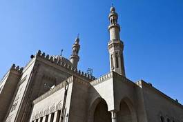 Plakat architektura afryka egipt meczet minaret
