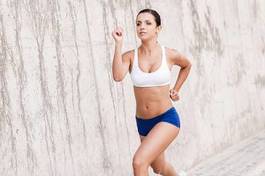 Plakat kobieta ruch jogging witalność