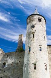 Plakat the main tower of the episcopal castle in haapsalu, estonia