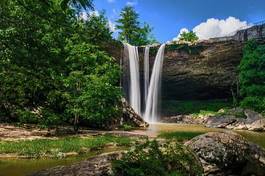 Obraz na płótnie drzewa wodospad góra natura lato