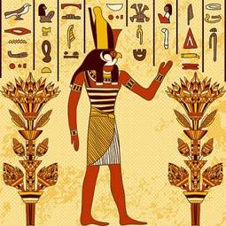 Plakat egipt piękny wzór ludzie antyczny