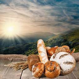 Plakat jedzenie pszenica prosty chleb