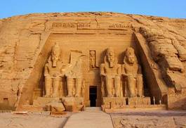 Plakat afryka egipt antyczny świątynia statua