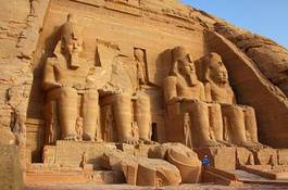 Plakat antyczny świątynia statua egipt afryka