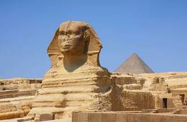 Plakat afryka statua piramida egipt antyczny