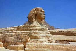 Plakat afryka statua antyczny piramida egipt