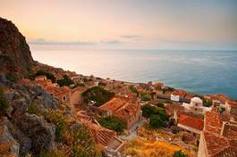 Fotoroleta grecki wioska klif wybrzeże