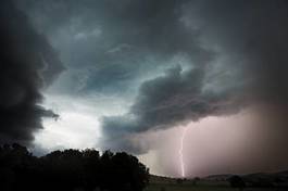 Obraz na płótnie drzewa wieś niebo sztorm dramatyczne