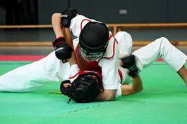Plakat tatami judo walczyć