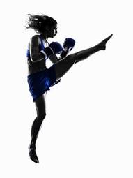 Plakat kobieta ludzie kick-boxing