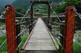 Fotoroleta wieś most trawa góra