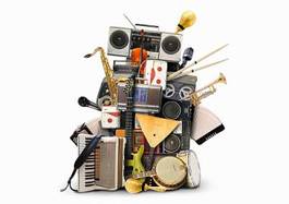 Plakat flet robot muzyka