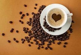 Plakat filiżanka cappucino napój kawa kubek