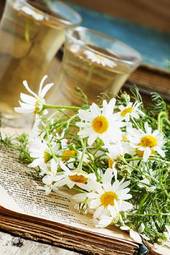 Plakat herbata kwiat zdrowy chiny rumianek